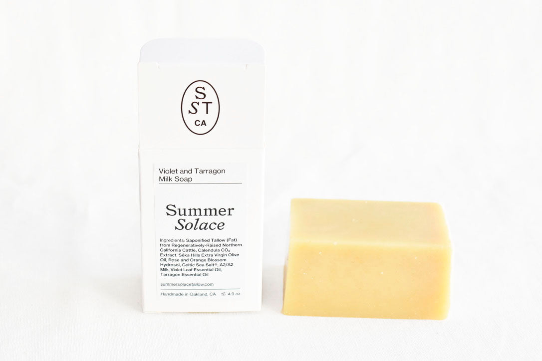 Violet and Tarragon Milk Soap Regenerative Tallow APORTA Shop