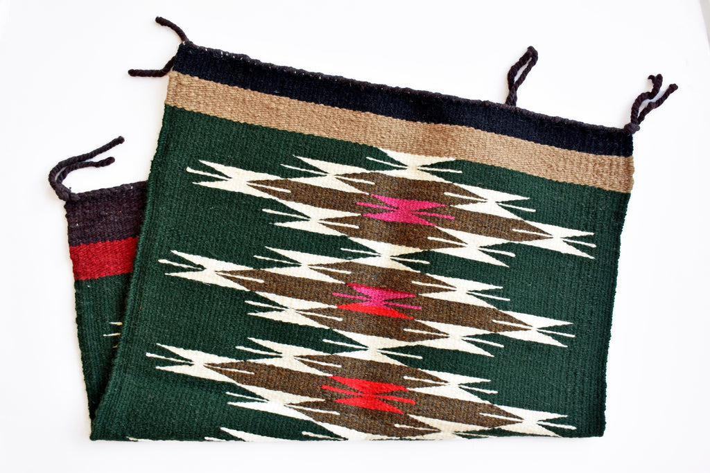 Hand Woven Navajo Rug in Green - APORTA Shop