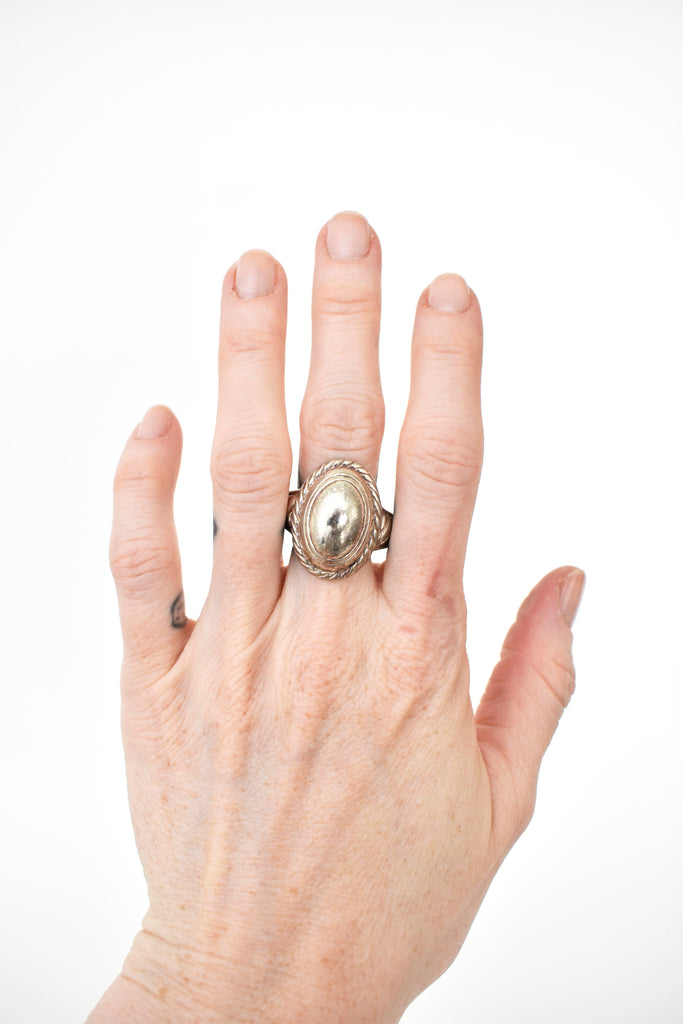 Vintage Southwest Sterling Silver Dome Ring #203 - APORTA Shop