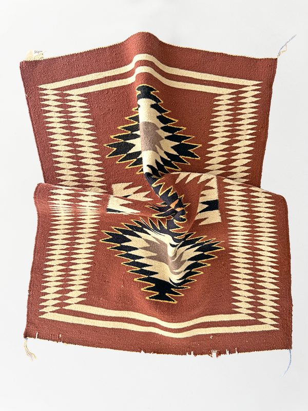 Vintage Navajo Wool Rug With Shiprock Trading Post Provenance